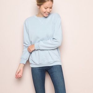 Light blue crew neck sweatshirt